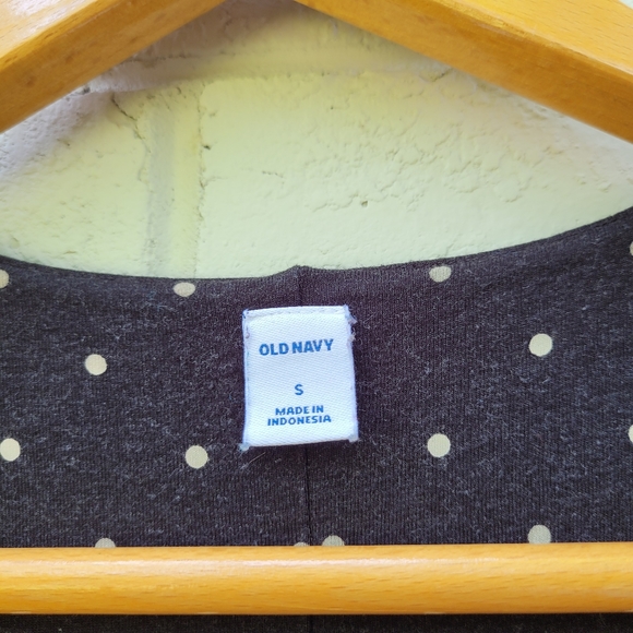 Old Navy Polka Dot Faux Wrap Midi Dress Gray White‎ Size Small - Picture 6 of 10